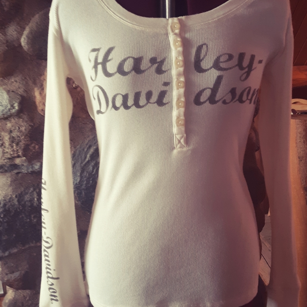 Genuine Harley Davidson Cream White T Shirt
